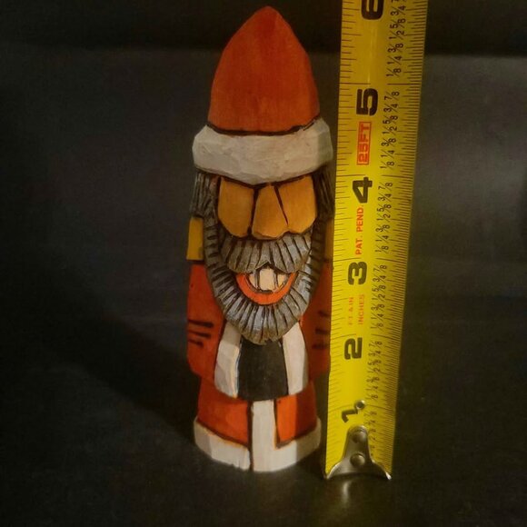 Hand carved Wooden Old Santa Clause Folk Art. Signed By Artist - Picture 6 of 7